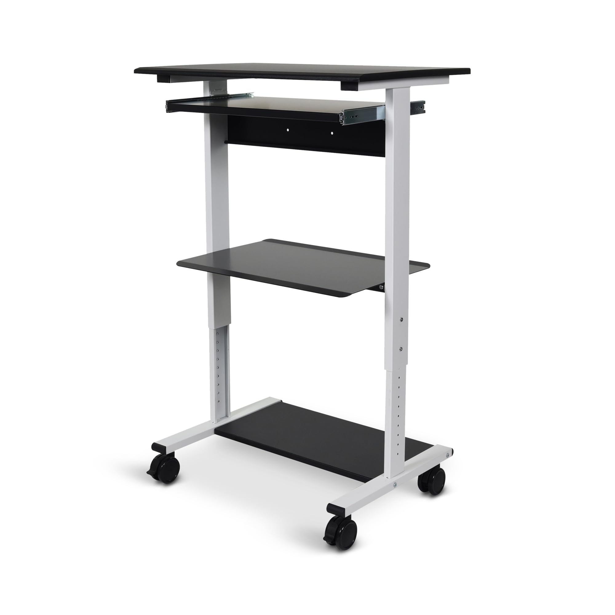 LUXOR STAND-WS30 Adjustable 3-Tier Standing Desk Converter | Ergonomic Height-Adjustable Workstation for Home & Office | Perfect for Laptops, Monitors & Office Accessories