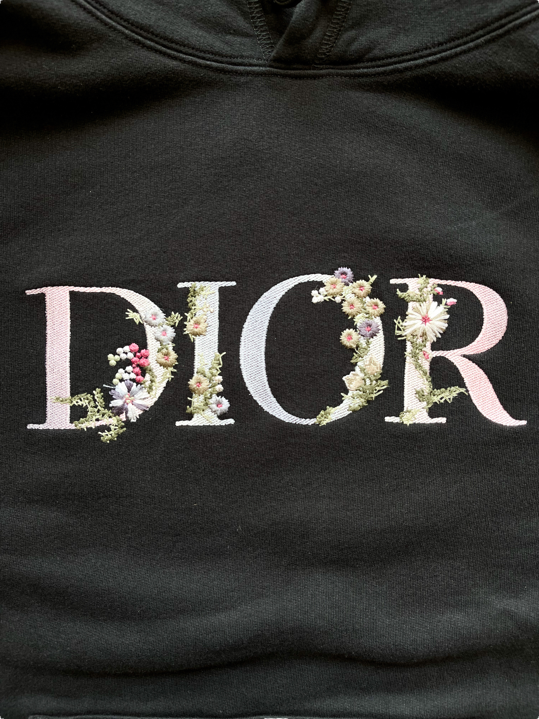 Dior Floral Logo Embroidered Hoodie - Women's Luxury Fashion Sweatshirt for Casual Wear & Street Style Outfits