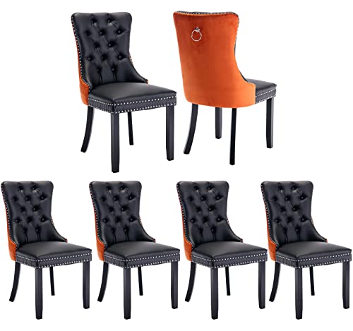 Black Pu & Orange Velvet