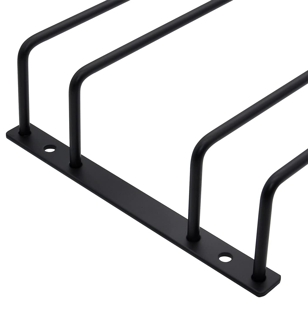 9.6-Inch Under Cabinet Wine Glass Rack - 2-Tier Stemware Holder for Bar & Kitchen, Black Metal Storage Hanger Organizer (1 Pack) - Perfect for Small Spaces, Home Bars & Restaurant Glassware Organization