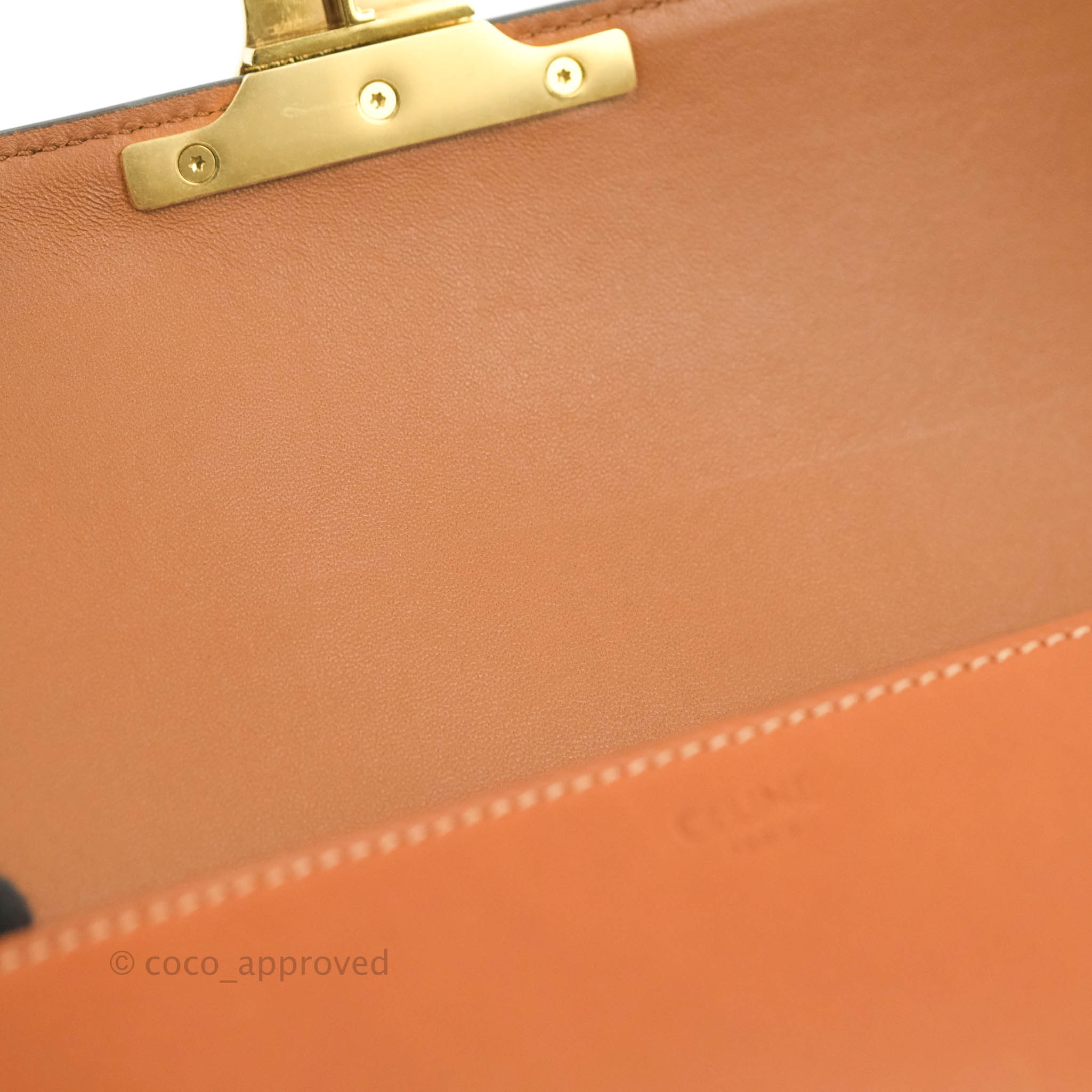 Celine Triomphe Shoulder Bag in Tan Calfskin Leather - Luxury Crossbody Purse for Women, Perfect for Work, Travel & Evening Events