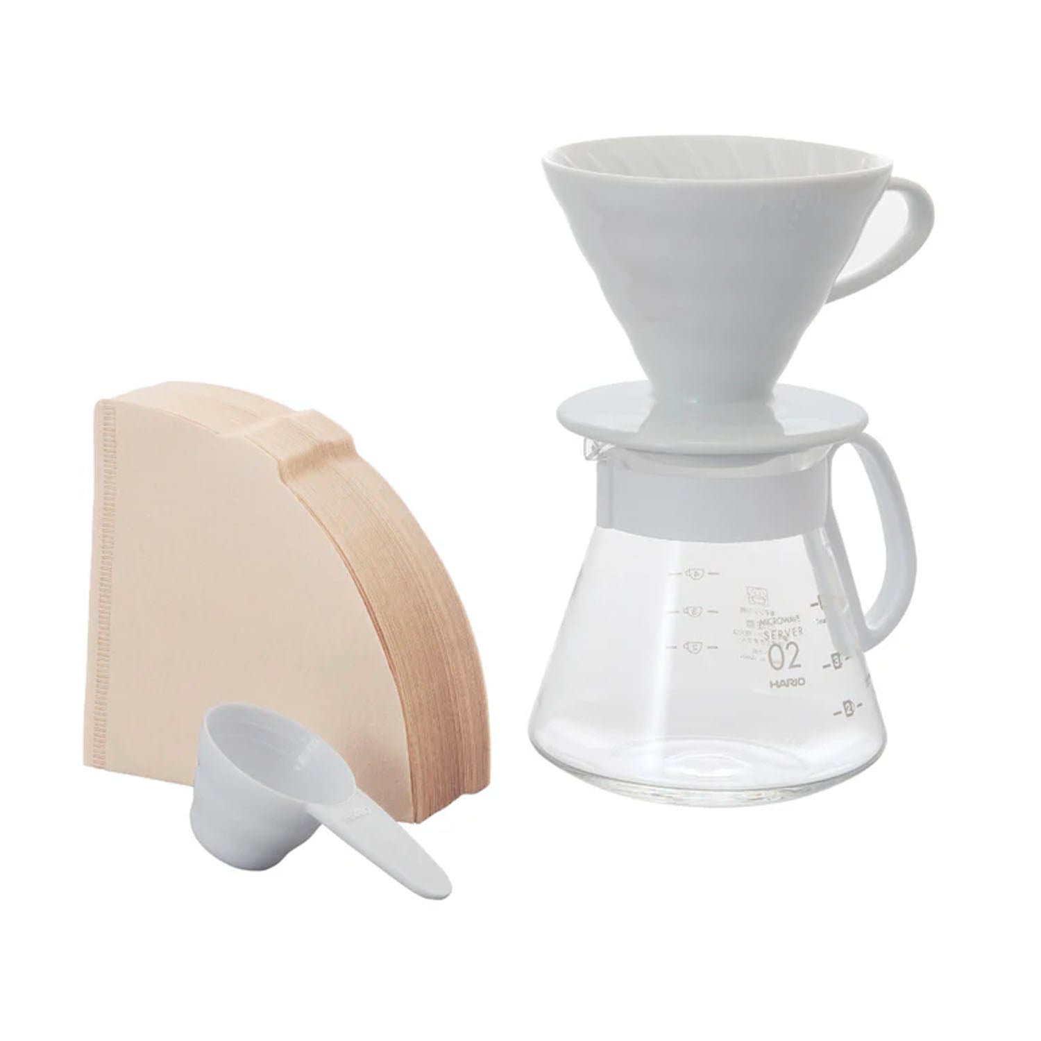 Hario V60 02 Ceramic Coffee Dripper Pour Over Kit - Premium Hand Drip Coffee Maker for Home Brewing, Perfect for Specialty Coffee Lovers & Baristas