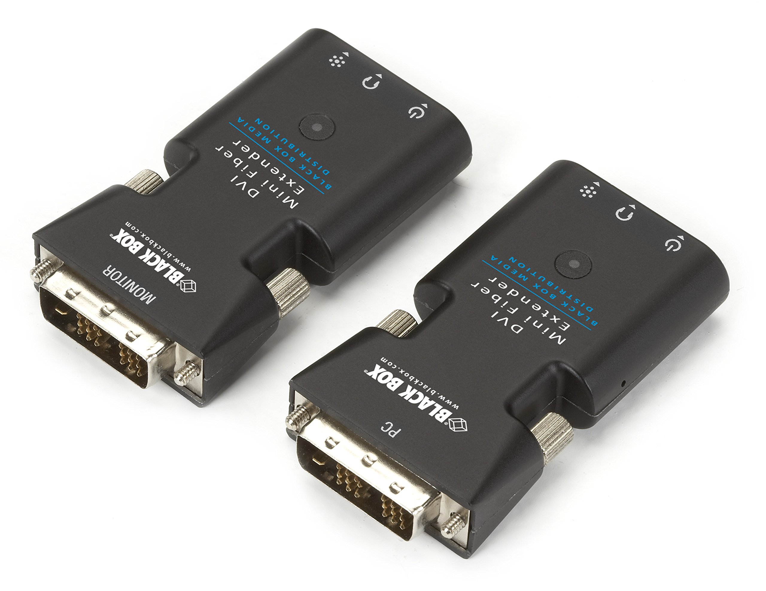 Black Box Mini Extender Receiver - DVI-D & Stereo Audio Over Fiber Optic Transmission for Home Theater & Conference Rooms