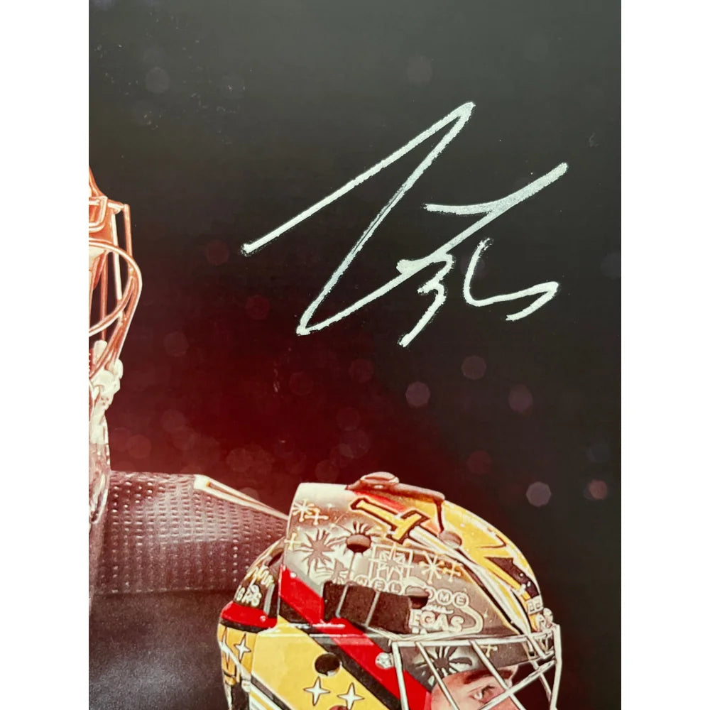 Logan Thompson Vegas Golden Knights Autographed 11x17 Glow Poster Photo - Signed Memorabilia for Hockey Fans, Man Cave & Sports Room Decor