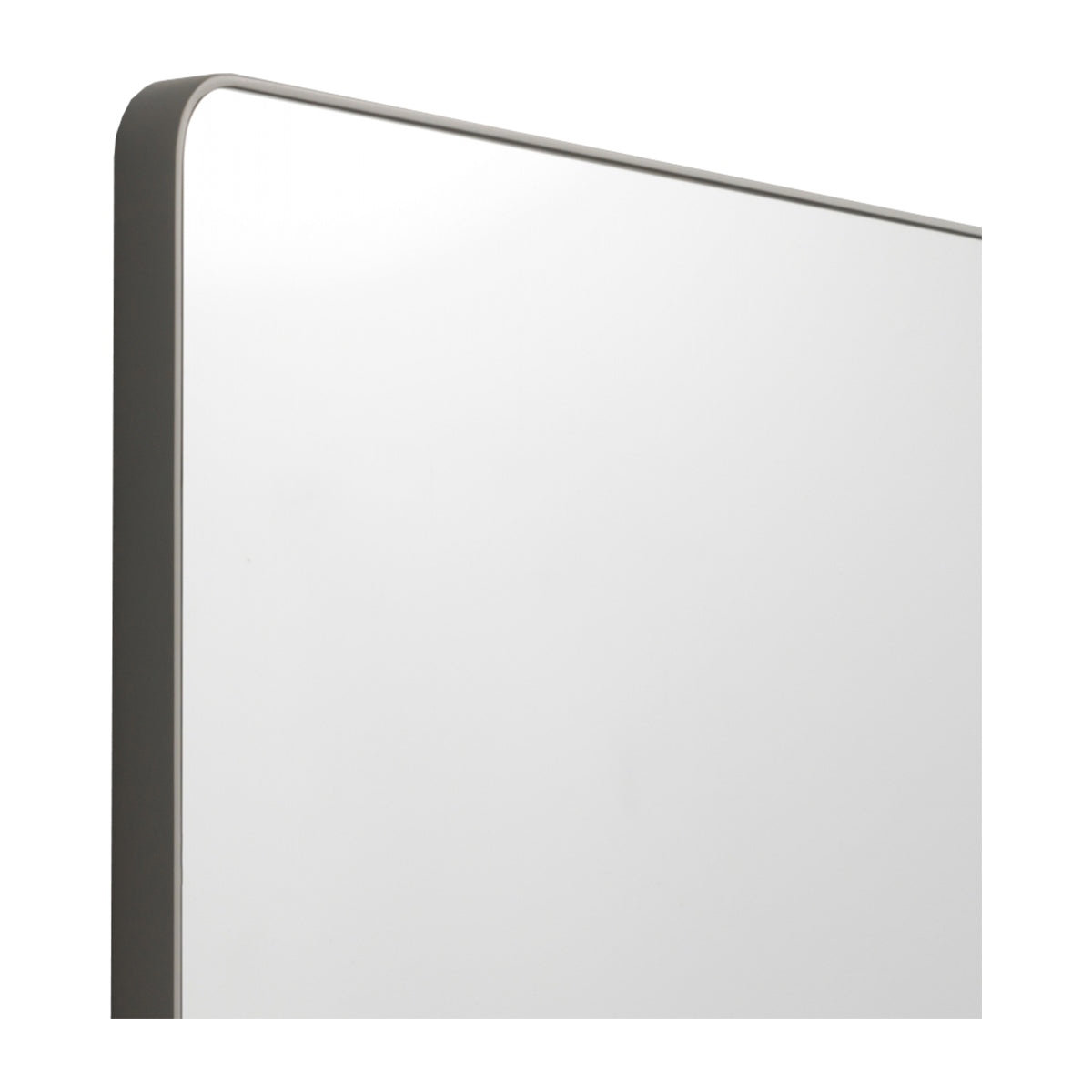 Flynn Curve Rectangle Mirror - Modern Mid Grey Wall Mirror for Living Room, Bedroom, or Entryway Decor