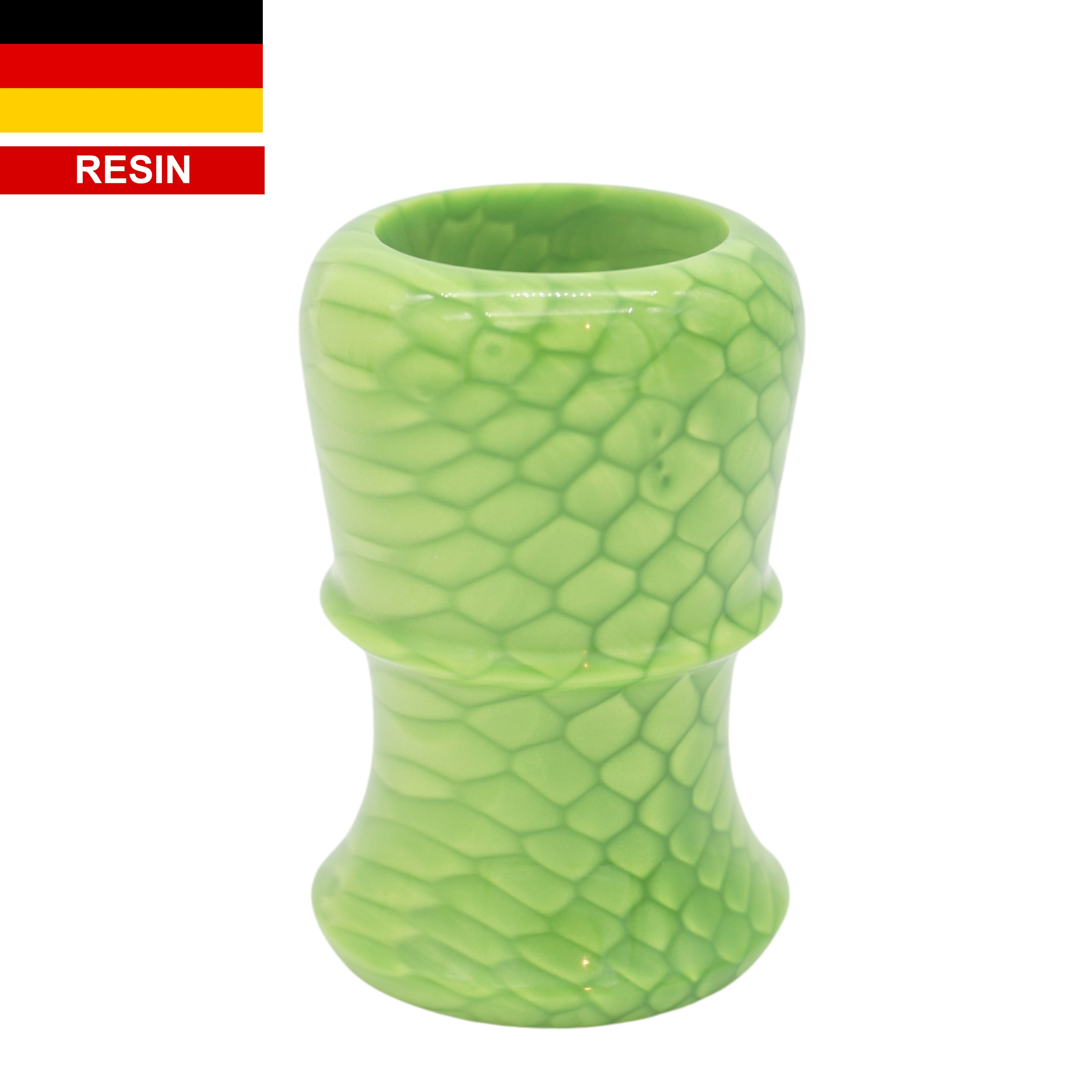 Premium Handmade Green Snakeskin Shaving Brush Handle - Fits 24mm & 26mm Knots - Perfect for Wet Shaving & Grooming Gifts for Men