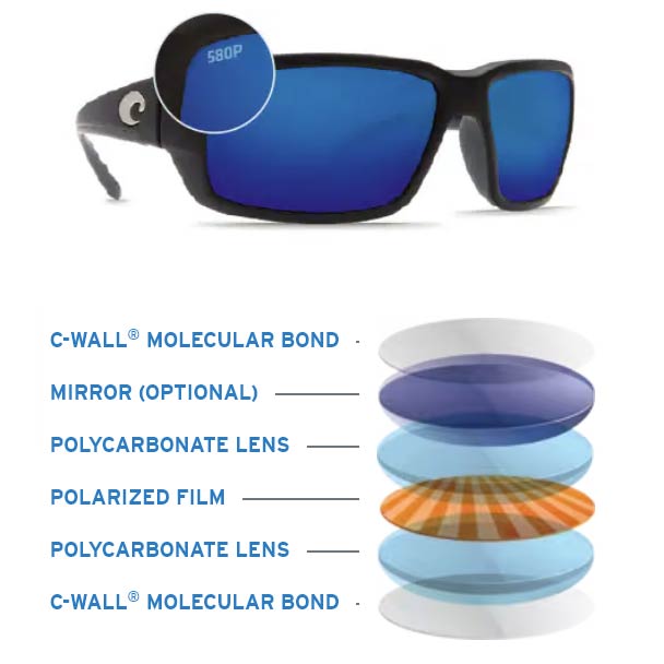 Costa Ferg XL Polarized Sunglasses for Men & Women - UV Protection, Durable Frame - Perfect for Fishing, Boating & Outdoor Adventures