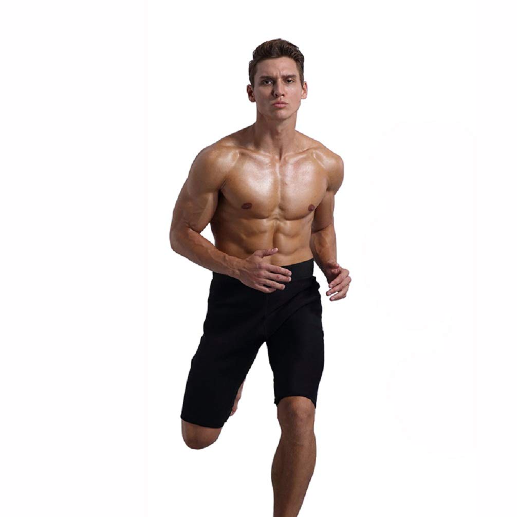 Bakerdani Men's Sauna Shorts - Neoprene Hot Sweat Thermo Workout Pants for Gym, Yoga & Weight Loss - Body Shaper Slimming Tummy Fat Burner for Men - Perfect for Sauna, Running & Home Workouts