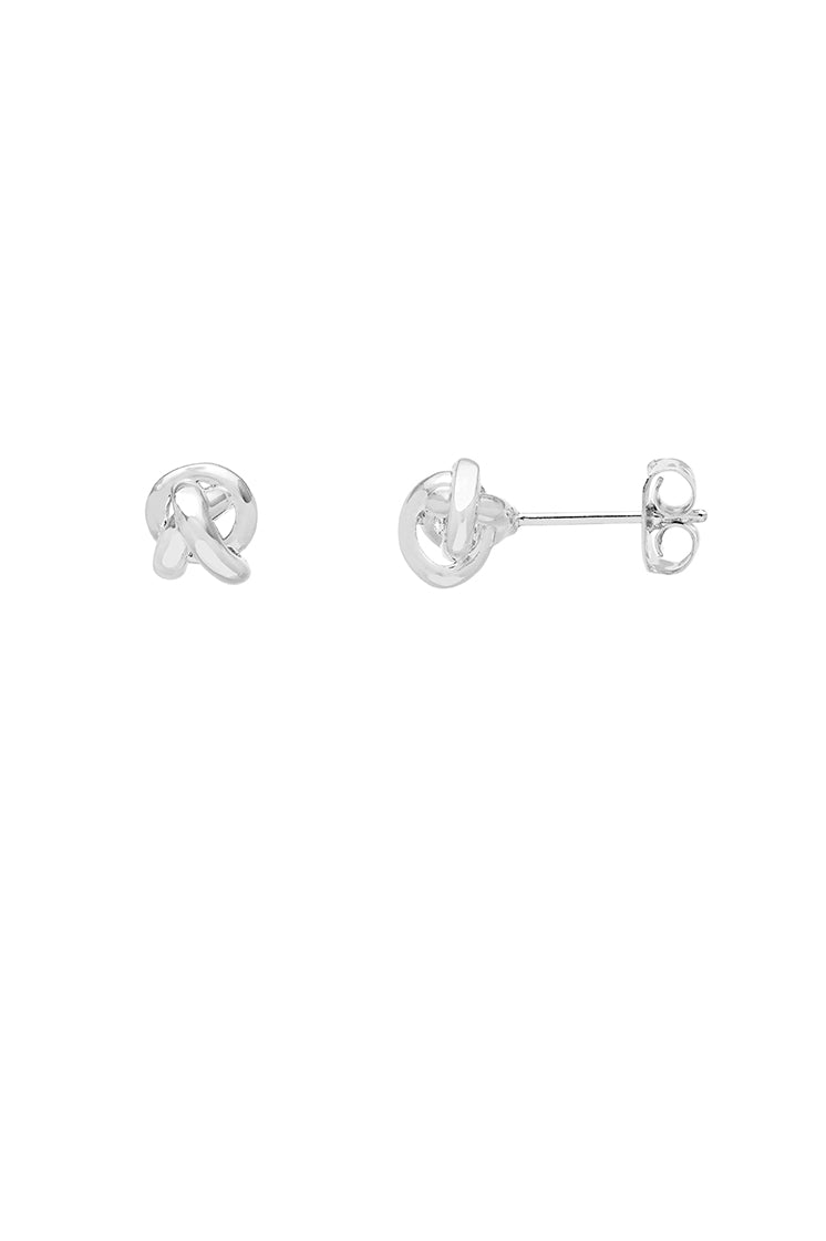 Knot Stud Earrings EBE5597S - Stylish Silver-Tone Knot Design for Women | Perfect for Parties, Weddings, and Everyday Wear