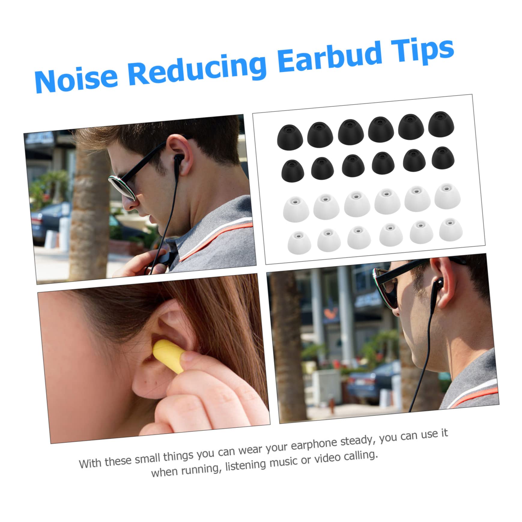 Gatuida 4 Pairs Silicone Earphone Covers - Soft Earbud Tips Replacement for Noise Isolation & Comfort - Perfect for Sleeping, Workouts, Travel & Daily Use