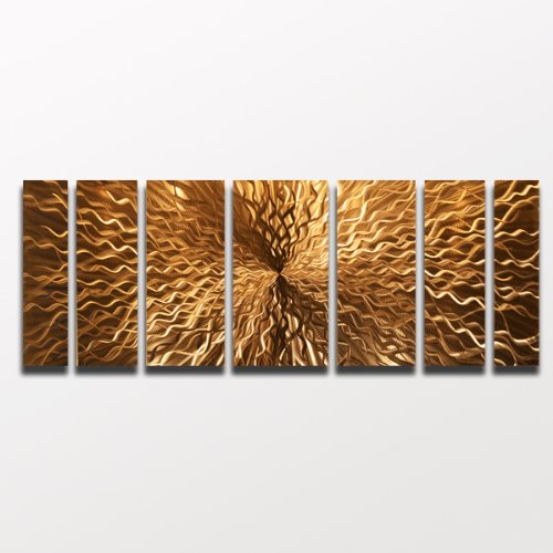 Modern Abstract Copper Metal Wall Sculpture - Contemporary Artwork for Home & Office Decor | Perfect for Living Room, Bedroom, or Entryway