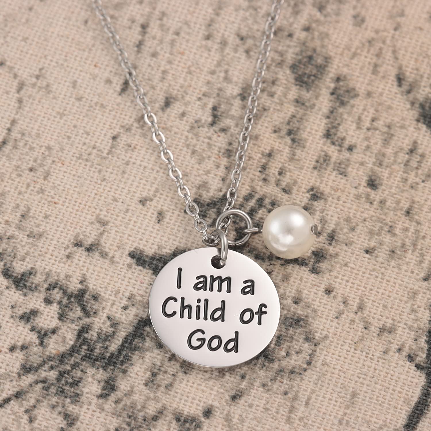 Baptism Necklace for Goddaughter & Godson - Religious Christening Jewelry Gift for LDS Baptism, First Communion & Special Occasions