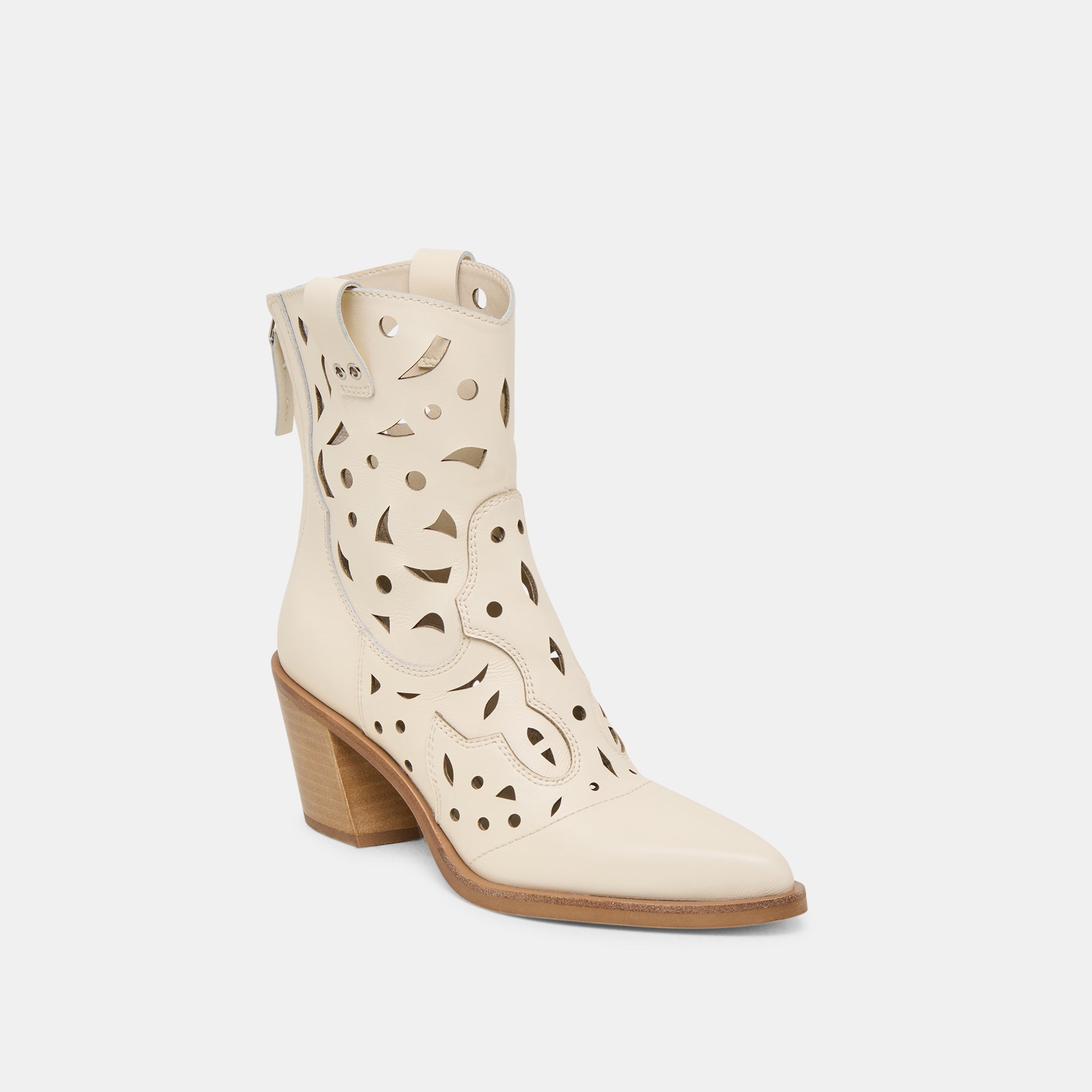 ZENOBI Women's Off-White Leather Booties - Stylish Ankle Boots for Fall & Winter Fashion | Perfect for Office, Date Night & Casual Outfits