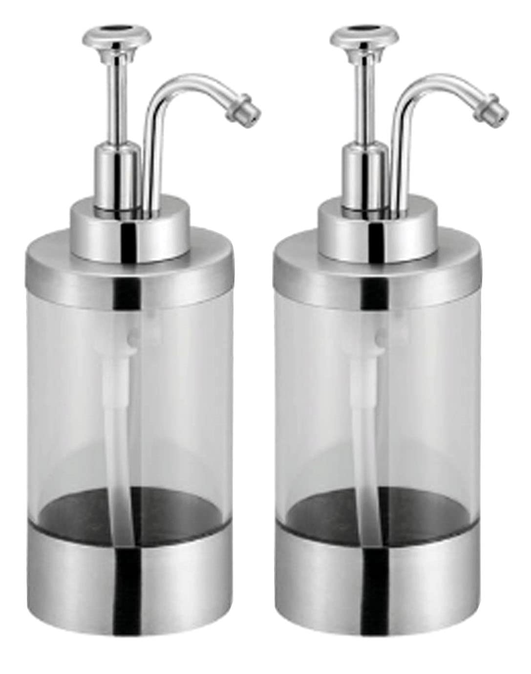 Premium Stainless Steel Chrome Finish Soap Dispenser - 8oz (Pack of 2) - Elegant Bathroom & Kitchen Liquid Soap Pump for Home, Office, or Salon Use