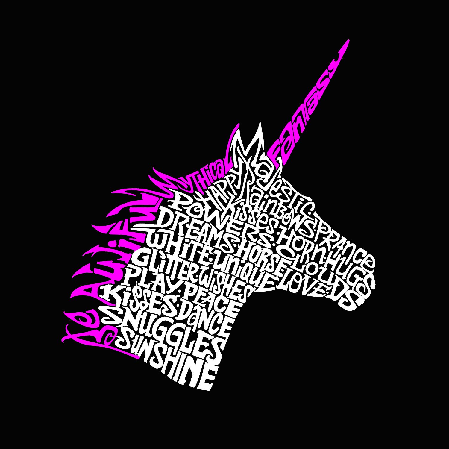 LA POP ART Boys' Word Art Unicorn Graphic T-Shirt - Trendy Kids' Casual Tee for School, Play & Birthday Parties