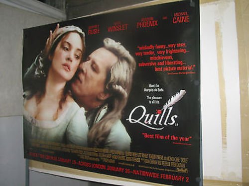 Original British Quad Movie Poster - Quills (Kate Winslet, Geoffrey Rush) - Vintage Film Collectible for Home Theater & Movie Memorabilia Displays