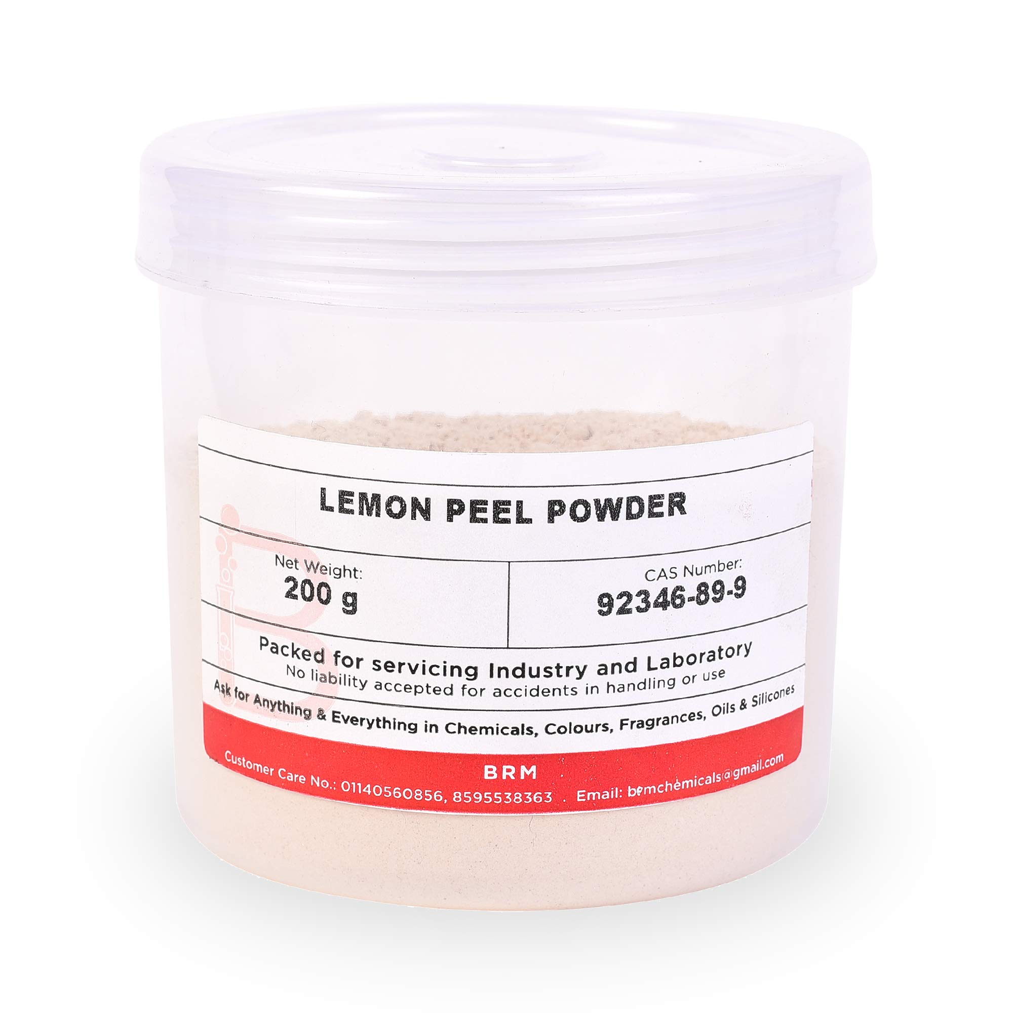 BRM Herbals Lemon Peel Powder - 200g | Natural Exfoliant for DIY Face Mask, Body Scrub, Homemade Soap | Brightens Skin & Reduces Acne | Perfect for Beauty, Hair Care & Cosmetic Formulations