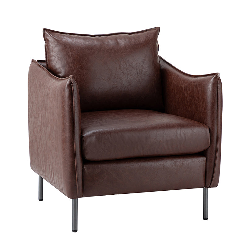 Felix Faux Leather Armchair - Modern PU Leather Accent Chair for Living Room, Office & Lounge - Comfortable Mid-Century Style Seating for Home Decor