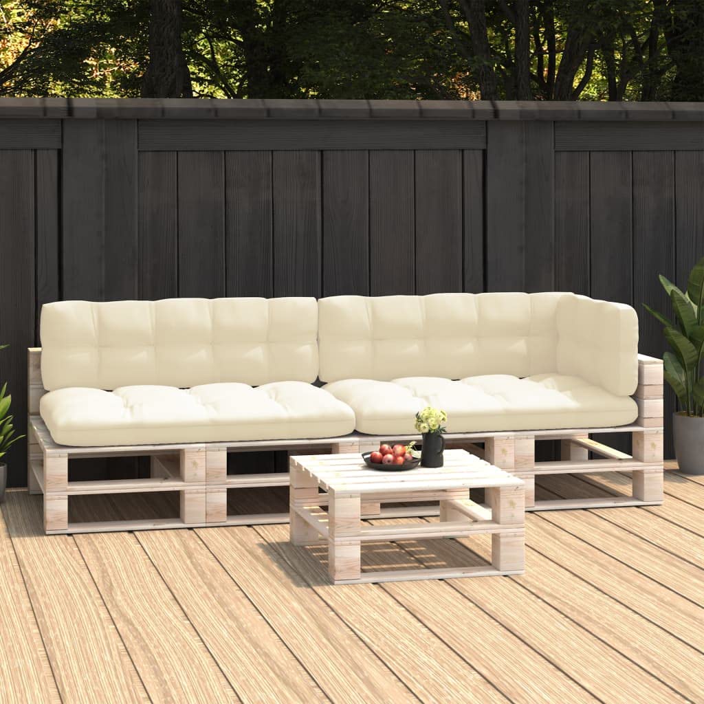 Aisifx 5-Piece Cream Pallet Sofa Cushions - Soft & Comfortable Seat Cushions for Outdoor Patio, Garden, or Indoor Living Room Furniture