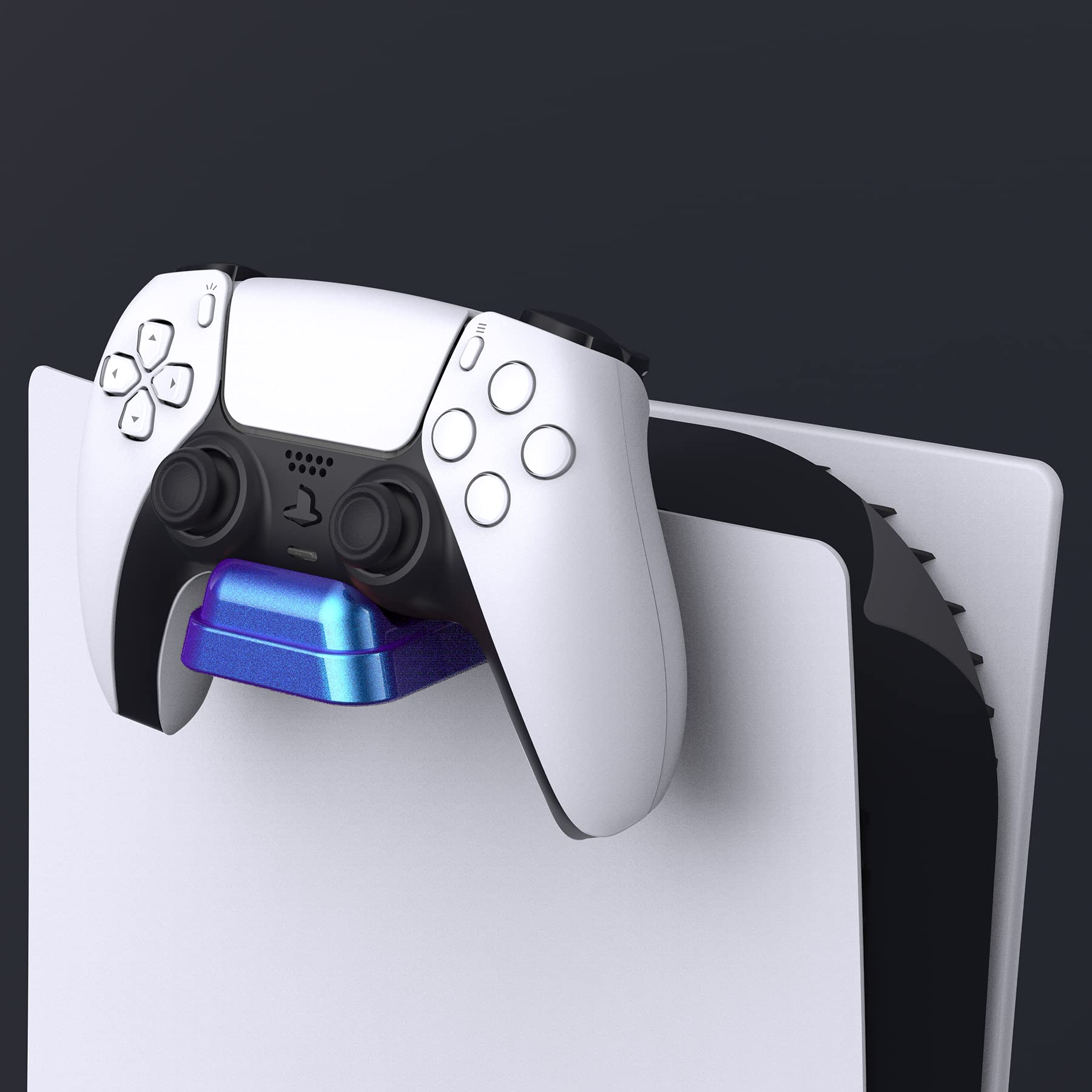 PlayVital Universal Game Controller Wall Mount Holder for PS5, Xbox Series X/S, Switch Pro & Headset - Chameleon Purple Blue - Space-Saving Gaming Accessory for Bedroom, Game Room & Office Organization