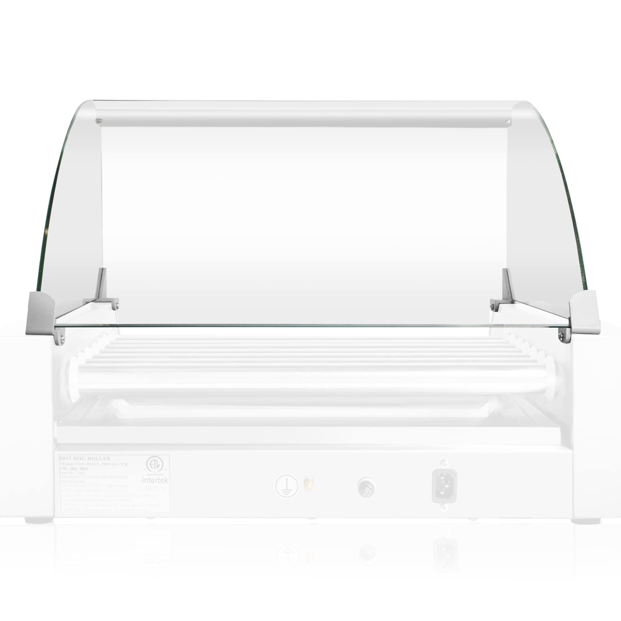 Olde Midway Glass Cover Replacement for Hot Dog 7 Roller Grill Cooker Machine - Upgrade Part for Commercial Hot Dog Stands & Food Trucks
