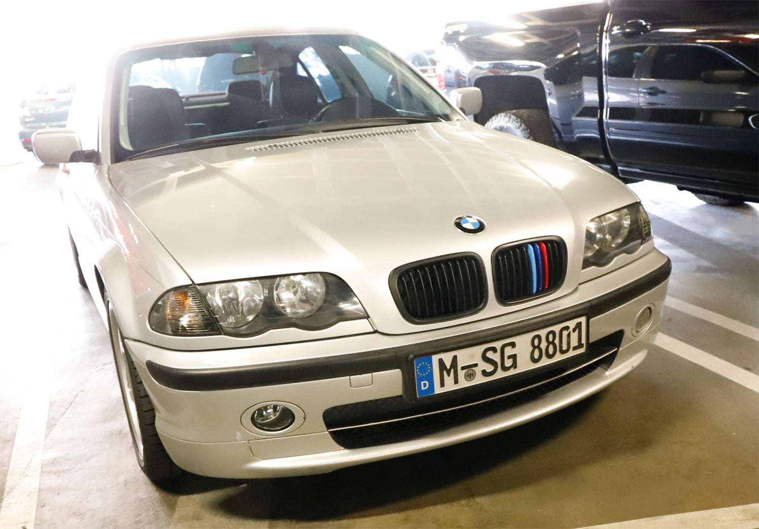 BMW E46 3 Series 4DR Grille Insert Trims (1999-2001) - ///M Colored 10 Beam Grill - Upgrade for Front Bumper & Custom Styling