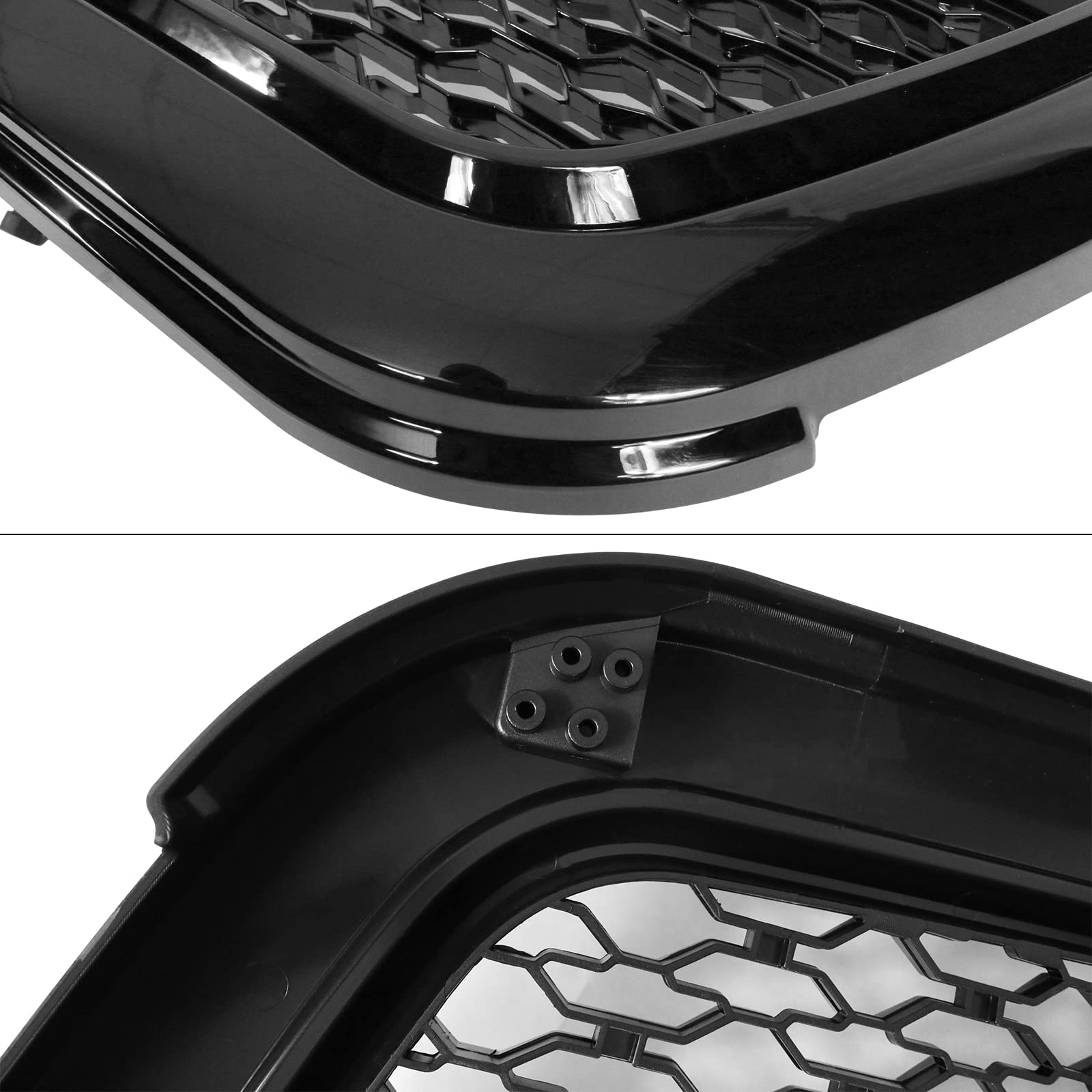 IKON MOTORSPORTS Gloss Black Mesh Grille for 2009-2012 Ram 1500 - Upper Front Bumper Hood Grill Shell with LED Signal Lights | Perfect for Off-Roading & Truck Customization