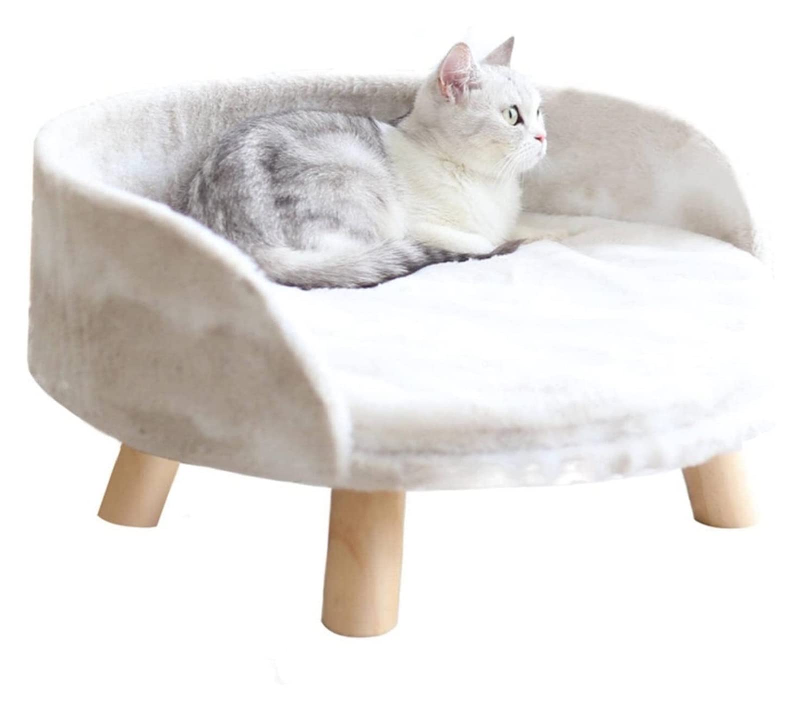 Zxylxq 4-Season Universal Cat Bed - Washable & Removable Pet Bed for Cats & Dogs, 50x50cm, White - Perfect for Indoor/Outdoor Use in Kennels, Living Rooms & Bedrooms