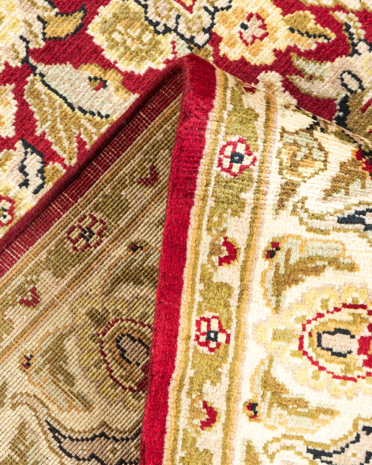 Handmade Wool Oriental Mogul Red 4x6 Area Rug - Traditional Hand-Knotted One-of-a-Kind Design for Living Room, Bedroom & Office Decor