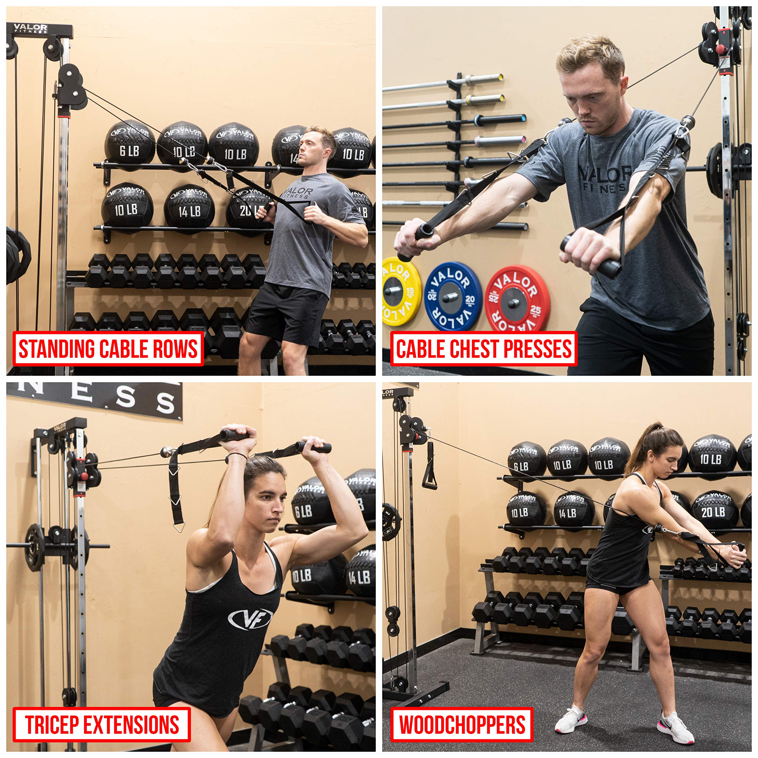 Valor Fitness BD-62 Wall Mounted Cable Machine with Adjustable Dual Pulley System - Home Gym Strength Training Equipment for Full Body Workouts | Perfect for Small Spaces & Functional Fitness