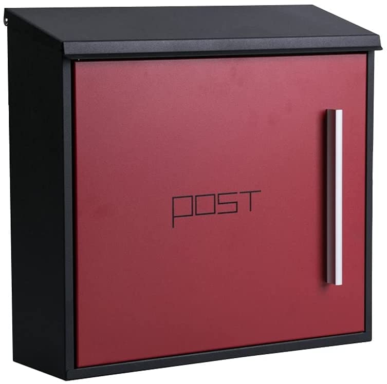 Modern Villa Outdoor Mailbox - Large Stainless Steel Letter Box with Lock, Weatherproof & Durable (Red) - Perfect for Homes, Apartments, Offices & Mail Collection