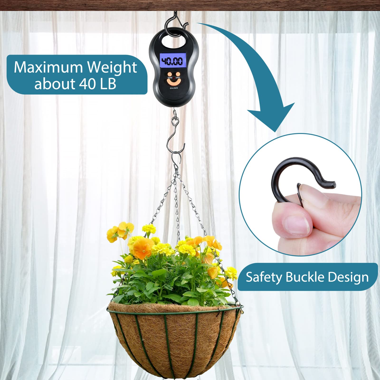 Mckanti Heavy Duty Screw Hooks for Outdoor String Lights - Rustproof Metal Hanging Hooks with Safety Buckles - Perfect for Patio, Garden, Pergola & Backyard Decor (12 Pack)