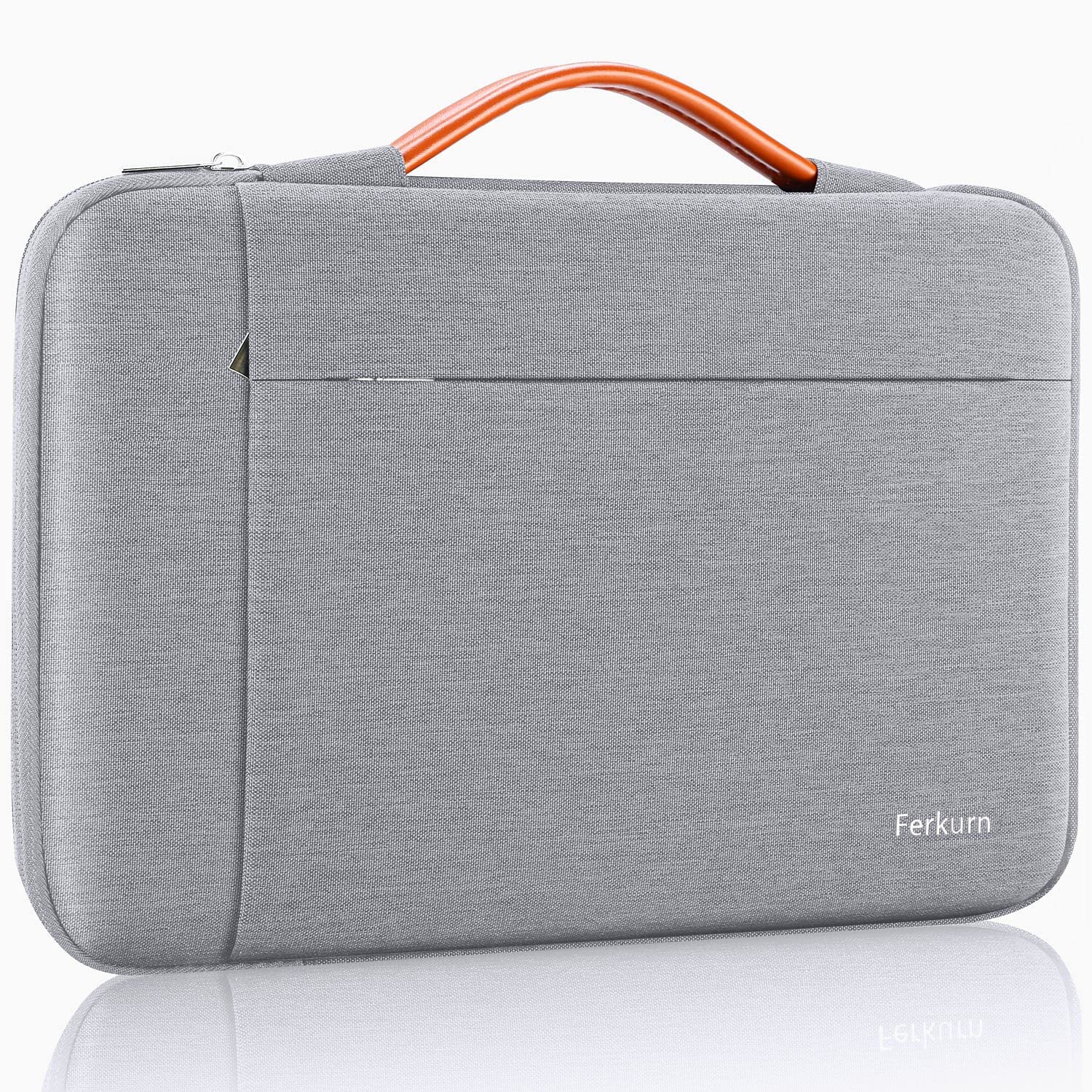 Ferkurn Waterproof Laptop Sleeve 15-16 Inch - Slim Protective Case for MacBook Air/Pro, iPad, Surface Pro, Chromebook, Acer, HP, ASUS Vivobook & Samsung - Light Gray Computer Bag for Work, School & Travel
