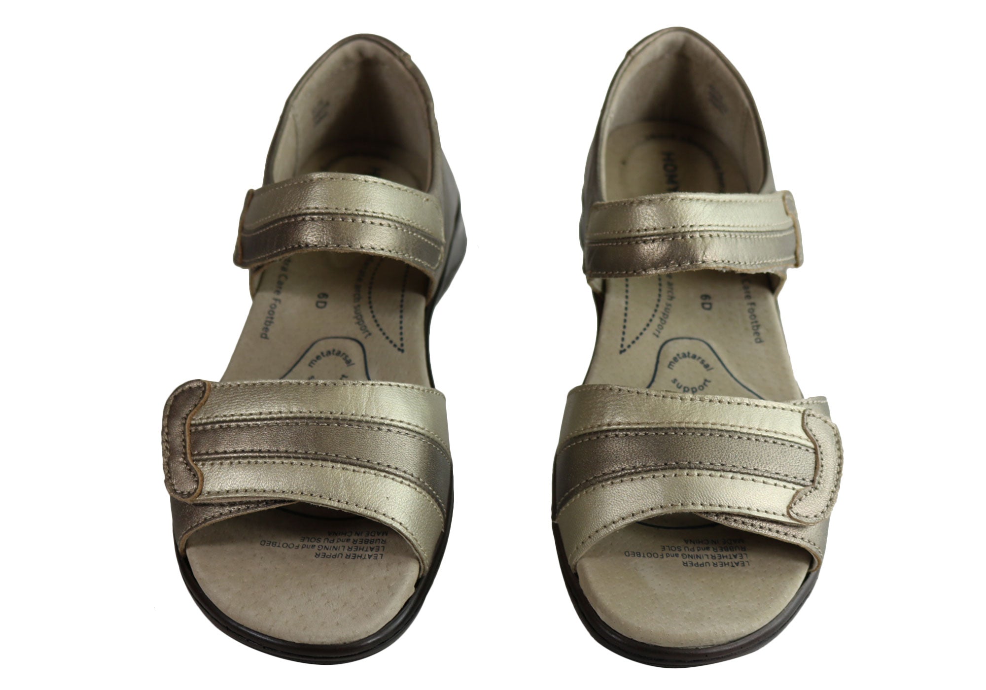 Homyped Dakota Women's Leather Wide Fit Sandals - Comfortable Slip-On Sandals for Wide Feet - Perfect for Walking, Travel & Summer Outfits