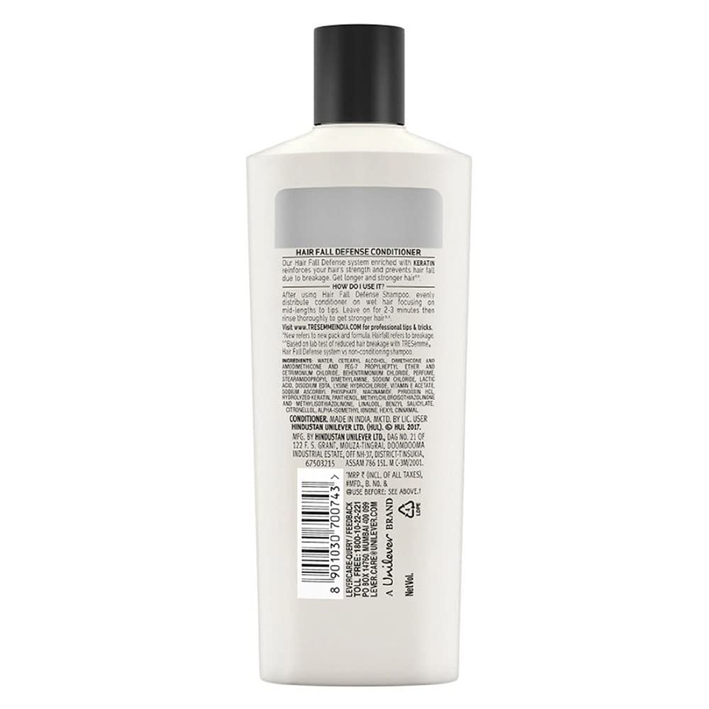 TRESemme Keratin Smooth Anti-Frizz Hair Serum 50ml with Argan Oil & Hair Fall Defense Conditioner 190ml - Smoothing Treatment for Frizzy Hair & Damage Repair - Perfect for Daily Hair Care & Styling