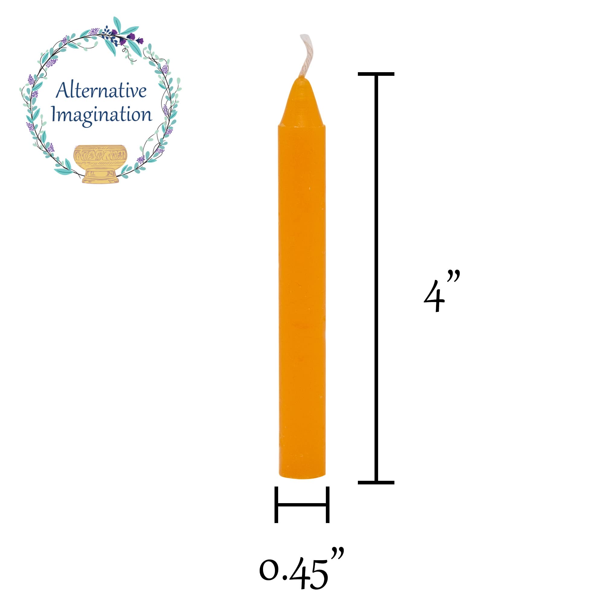 20-Pack Orange Unscented 4-Inch Chime Candles for Altar, Spells, Meditation & Rituals – Perfect for Wicca, Pagan, Yoga & Home Decor