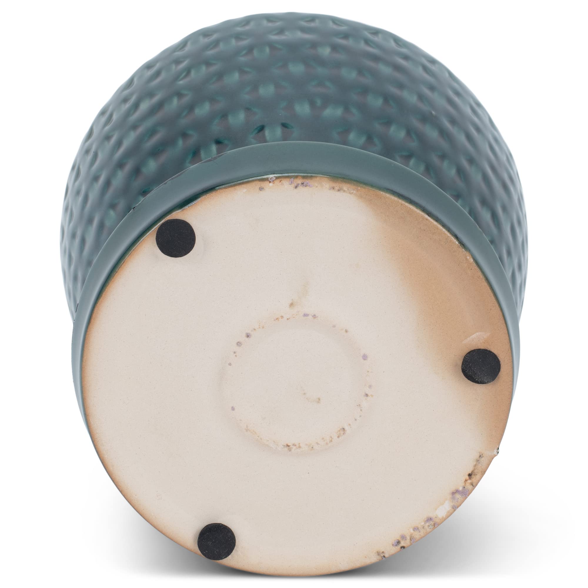 Teal Ceramic Planter Pot with Reactive Glaze for Indoor Plants – 4.75 x 5.5 Inch with Drainage Hole & Matching Saucer – Perfect for Succulents, Herbs & Small Houseplants in Home, Office or Garden Decor