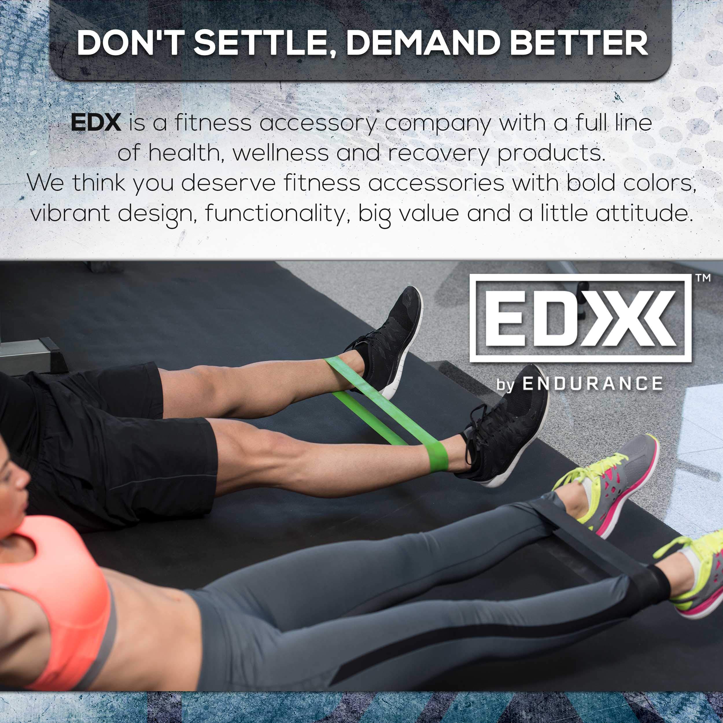 EDX Resistance Loop Bands Set of 5 - Stretching Exercise Bands for Strength Training, Yoga, Pilates & Home Workouts - Perfect for Fitness, Physical Therapy & Gym Training