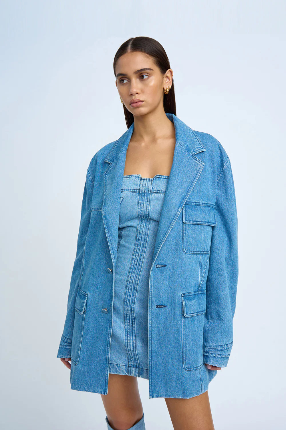 Blue Jean Beauty Blazer - Distressed Denim Jacket for Women | Casual & Chic Outerwear for Everyday Wear