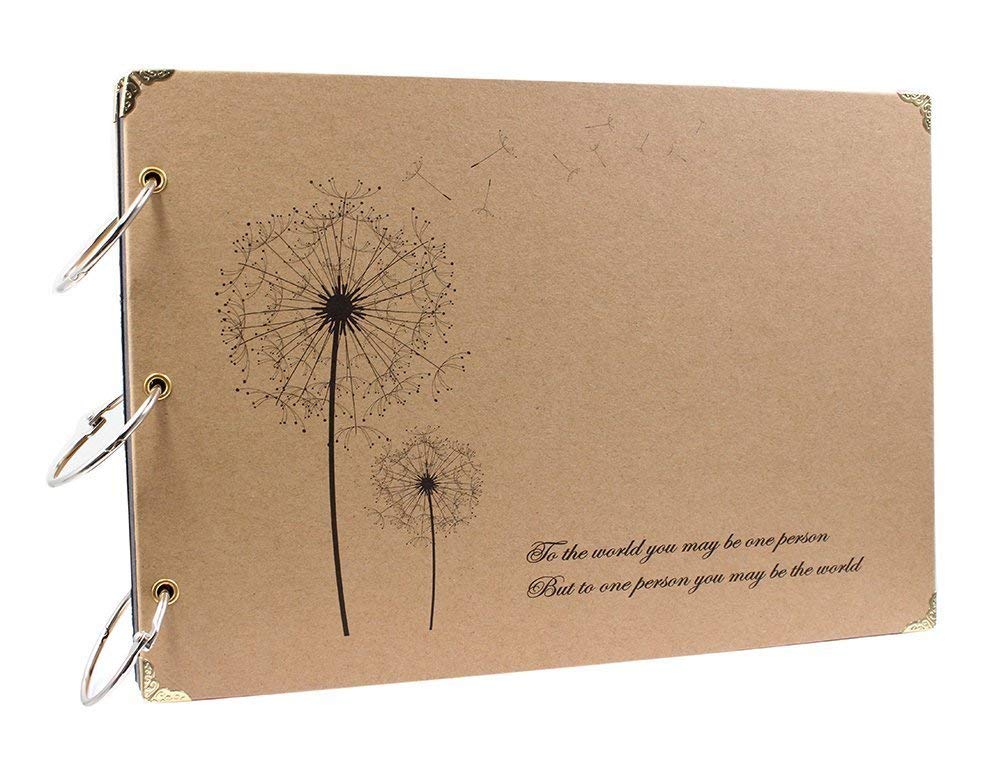 Vintage 3-Ring Scrapbook Photo Album - Refillable DIY Wedding Guest Book, Memory Book with 60 Pages - Perfect for Christmas, Valentine's Day, Anniversary, Mother's Day & Birthday Gifts for Wife, Mom, Girlfriend - Great for Wedding Guest Signing, Family Photo Preservation, and Special Occasion Memory Keeping