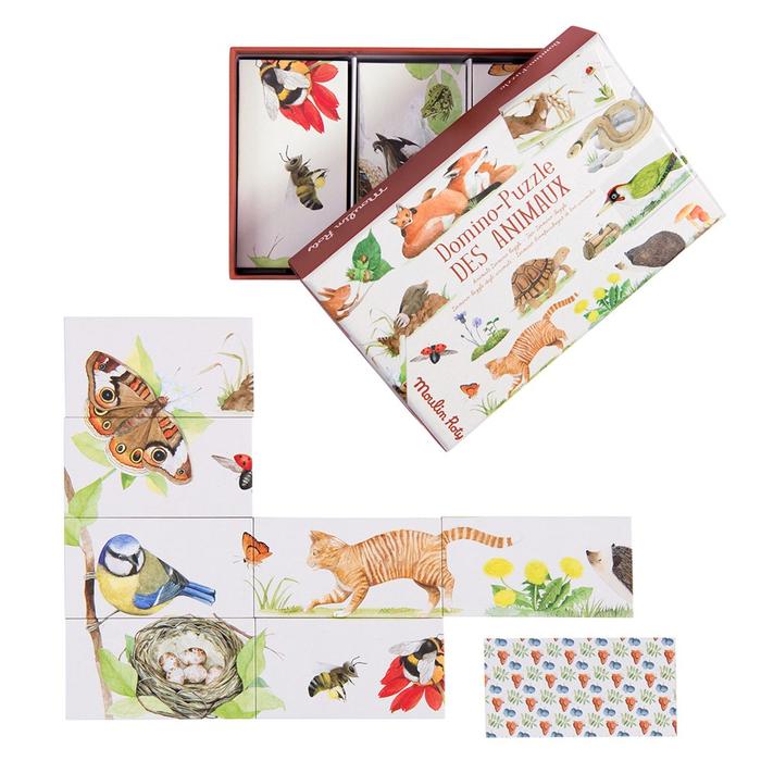Animals Domino Puzzle Game for Kids - Fun Educational Wooden Toy for Learning & Matching - Perfect for Family Game Night & Preschool Activities
