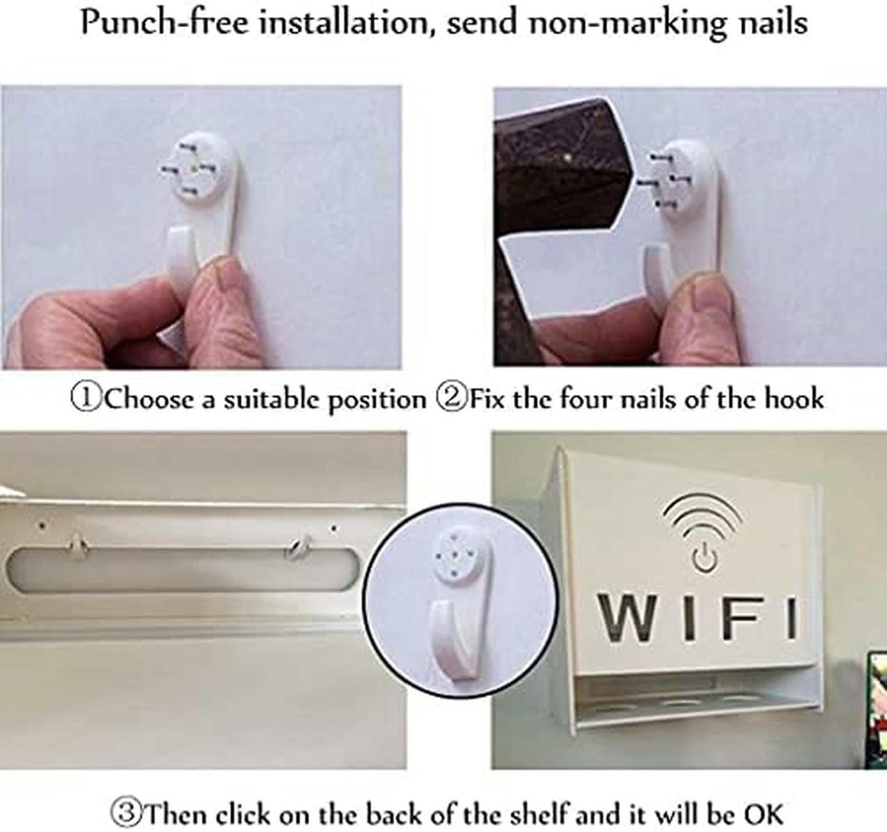 Wall Mounted WiFi Router Storage Box - Adjustable Floating Shelf for Home & Office - Organize and Hide Modem, Router, Cables - Perfect for Living Room, Bedroom, or Workspace