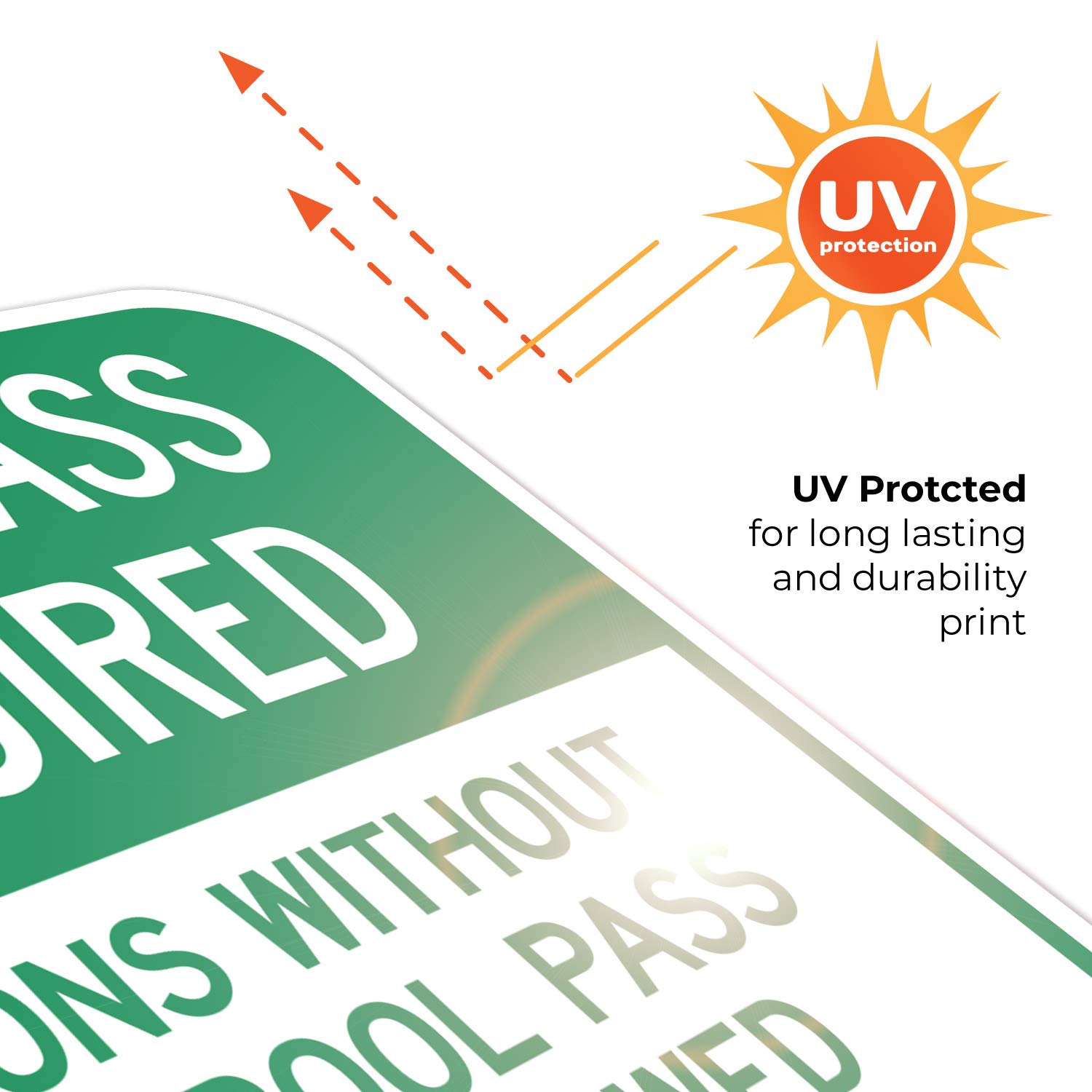 Pool Safety Sign - 'Persons Without Valid Pool Pass Not Allowed' - 12x12 Inch Rust-Free Aluminum Sign - Fade Resistant for Indoor/Outdoor Use - Made in USA - Perfect for Community Pools, Water Parks & Private Swim Areas