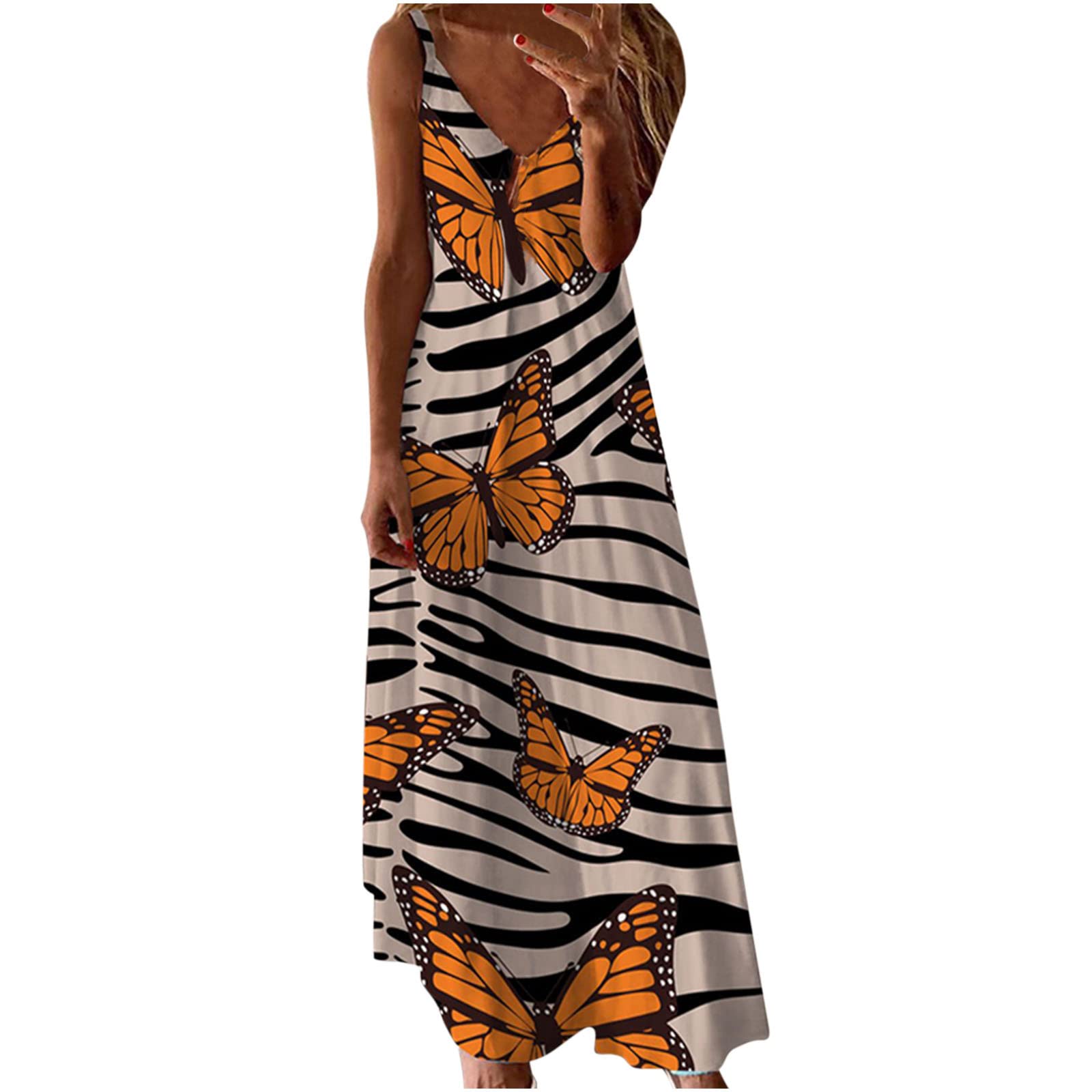 Women's Summer Maxi Dress - Casual Loose Sleeveless Boho Floral Sundress for Beach, Vacation & Outdoor Activities | Flowy Long Tank Dress for Women
