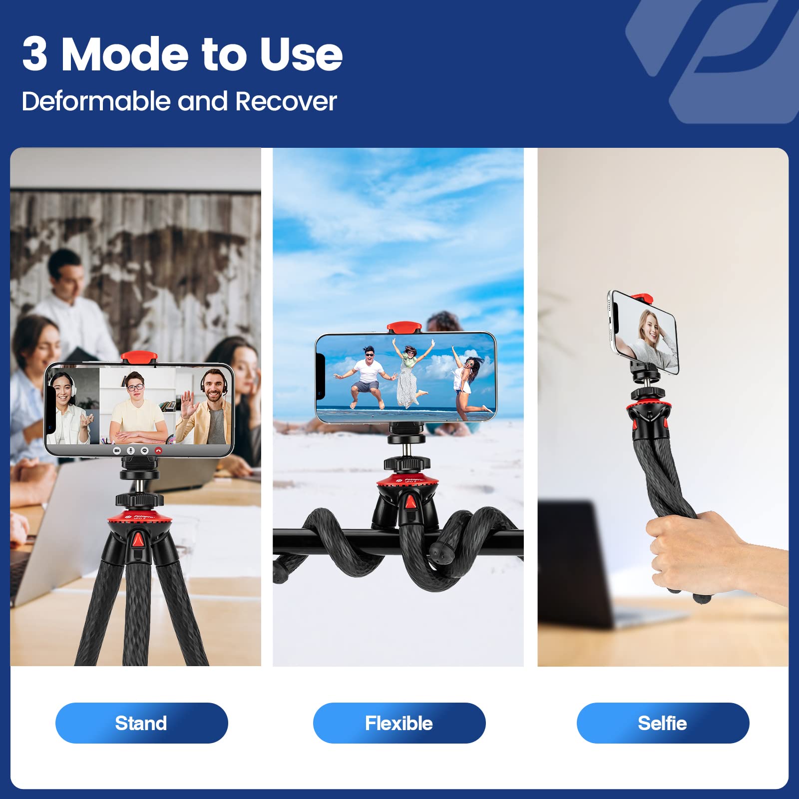 Fotopro Flexible Tripod with Wireless Remote for Smartphones - Waterproof, Durable & Portable Phone Tripod Stand for Travel, Live Streaming, Vlogging, YouTube Videos & Outdoor Photography