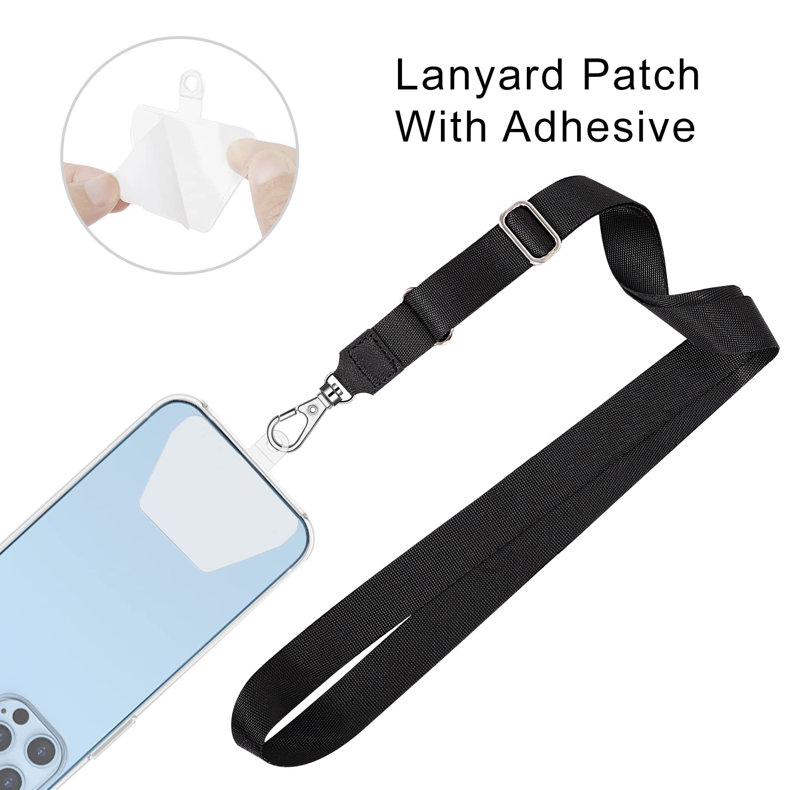 6 Pack Phone Tether Tab - Safety Lanyard Connector for Cell Phones (White) | Secure for Work & Travel