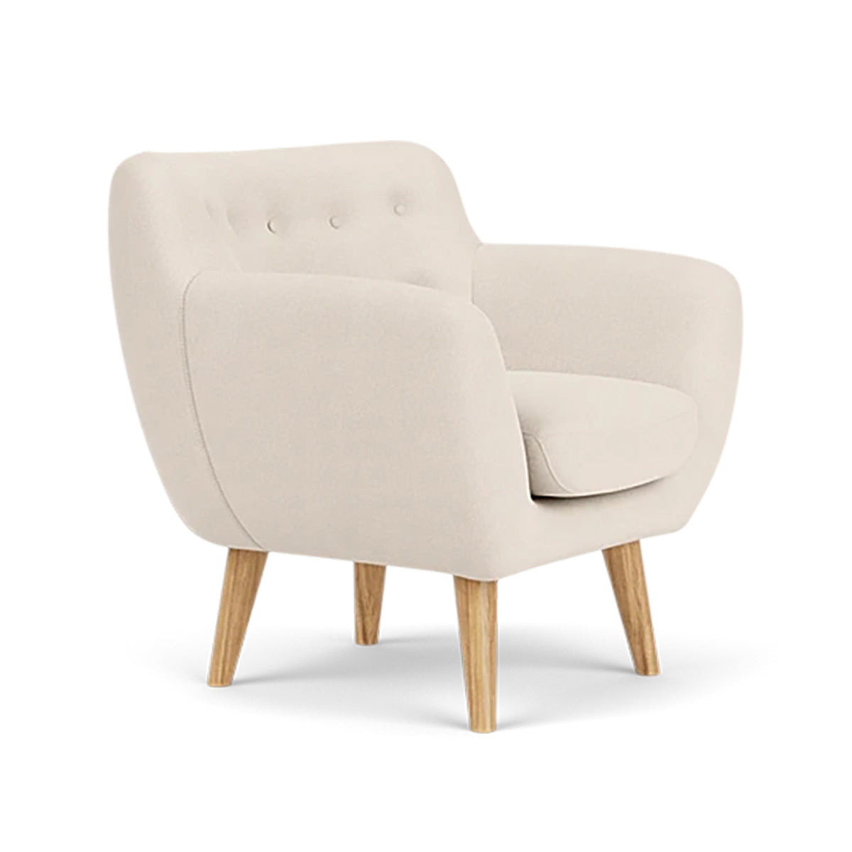 Anne Fabric Armchair - Modern Upholstered Accent Chair for Living Room, Bedroom & Office - Comfortable Lounge Chair with Sturdy Wooden Legs (Perfect for Reading, Relaxing & Home Decor)