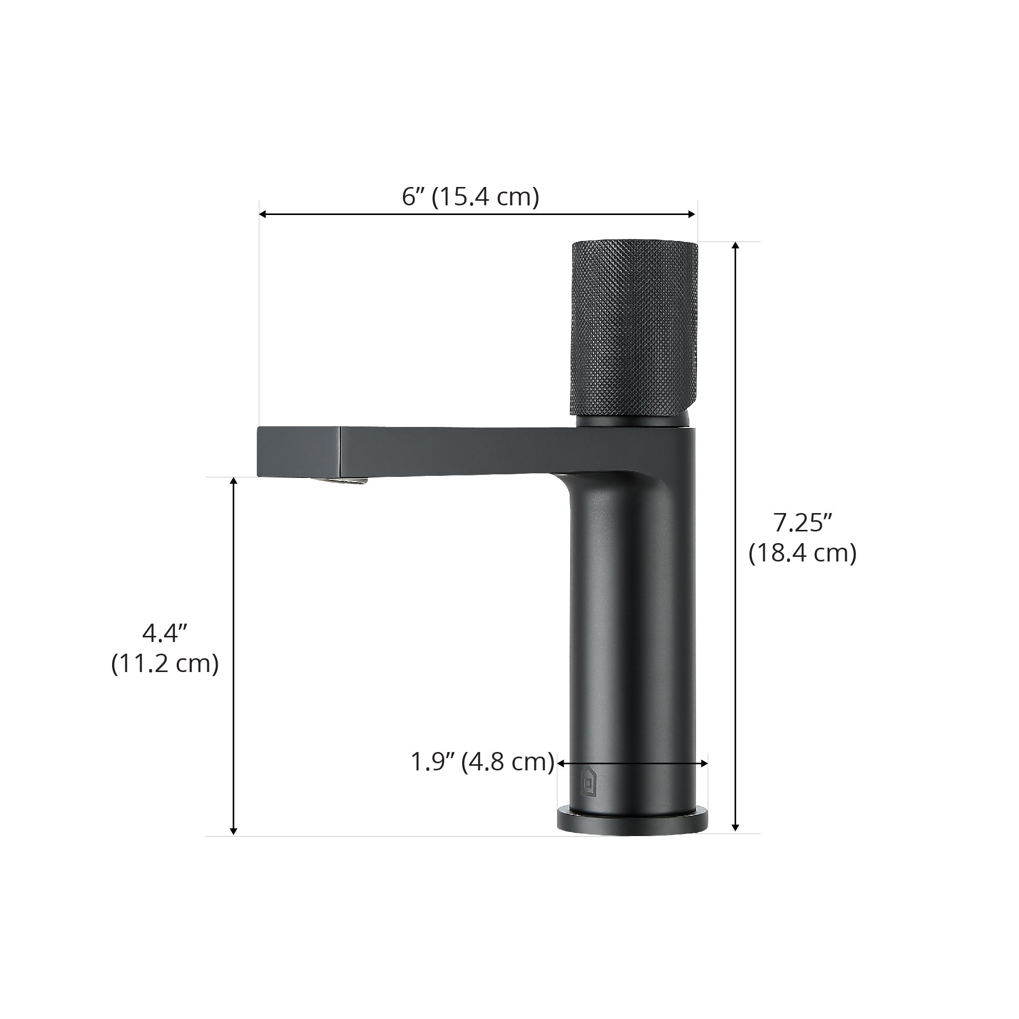 Ancona Isla Matte Black Single Handle Bathroom Faucet - Modern Waterfall Spout for Sink Vanity, Powder Room & Guest Bath Decor