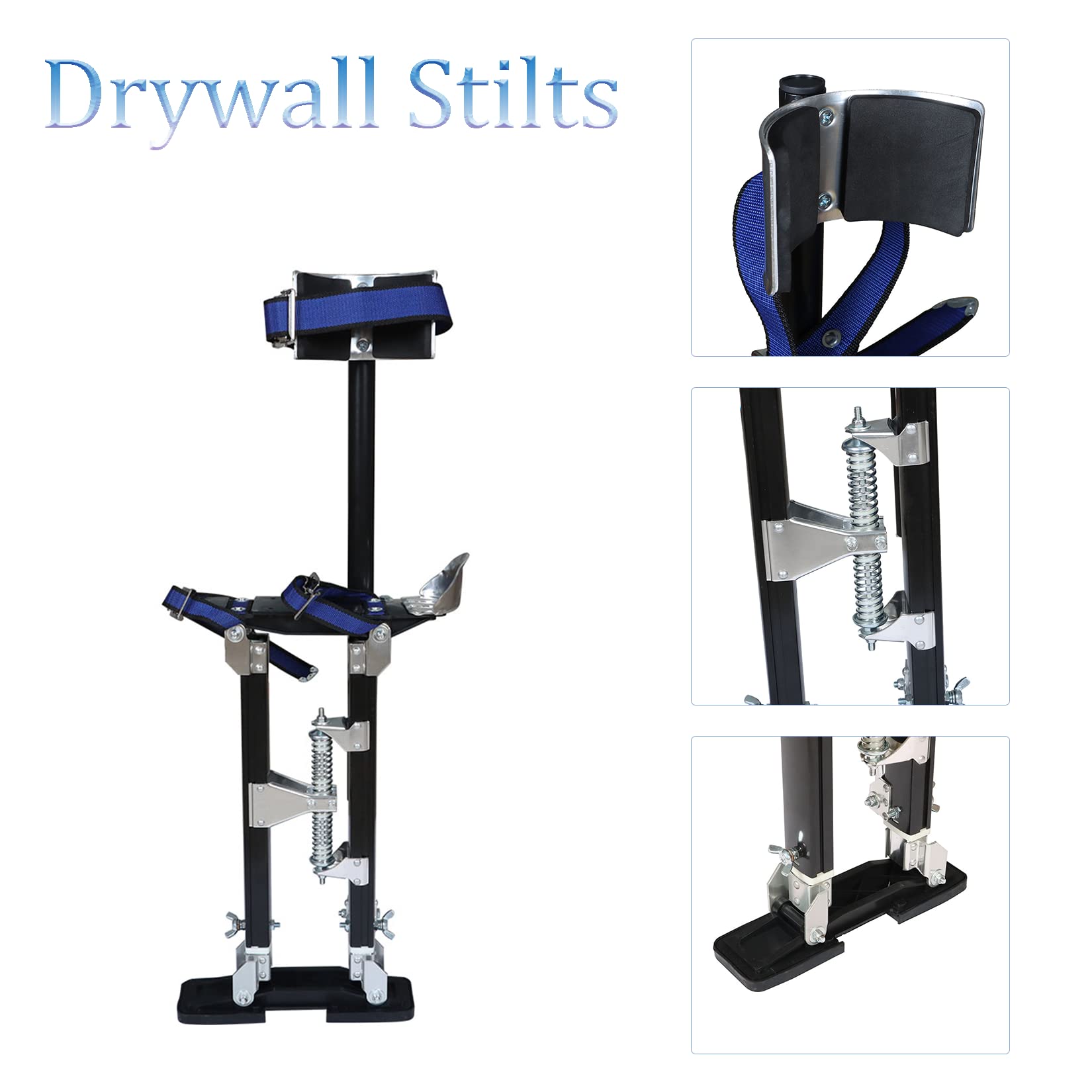 Adjustable 18-30 Inch Aluminum Drywall Stilts for Painting, Cleaning & Construction - Lightweight Professional Grade Stilts for Contractors, DIY & Home Renovation Projects