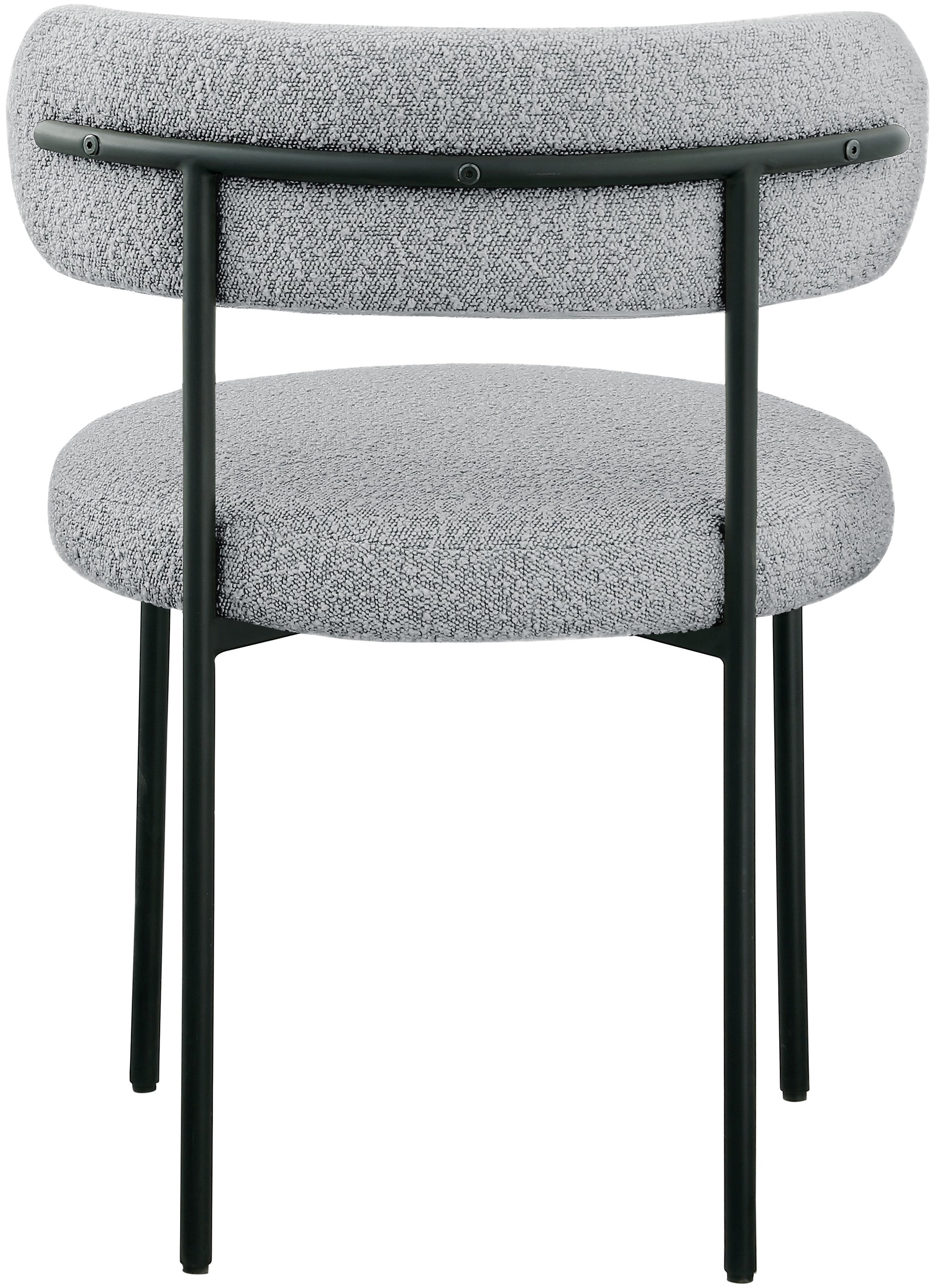 Luxury Boucle Fabric Dining Chair - Modern Upholstered Accent Chair for Dining Room, Living Room & Office - Soft & Comfortable Seat with Sturdy Metal Legs